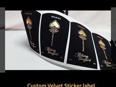 چاپ قابل سفارشی شدن طومار طلای پرتاب شده برچسب شراب با کاغذ مخملی برتر برای بطری های شراب