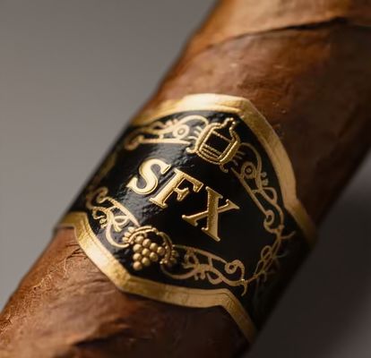 خرید Customized Shape ISO9001 Certified Full-automatic Production Gold Foil Embossed Cigar Label Adhesive Sticker online manufacture