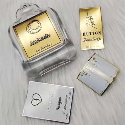 قیمت خوب برچسب های خود چسبنده 3d فلزی نیکل با لوگو فلزی برای بطری های عطر آنلاین