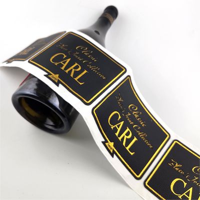 قیمت خوب برچسب چرم لوکس شراب قرمز برچسب خود چسبنده بطری شراب برچسب بسته بندی وینیل ضد آب آنلاین