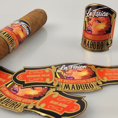 قیمت خوب فروش داغ 2025 برچسب سیگار ضد آب با کیفیت بالا چاپ فویل طلایی سفارشی با آرم و برندهای خصوصی چاپ برجسته برچسب سریع آنلاین