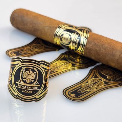 قیمت خوب فروش داغ 2025 برچسب سیگار ضد آب با کیفیت بالا چاپ فویل طلایی سفارشی با آرم و برندهای خصوصی چاپ برجسته برچسب سریع آنلاین